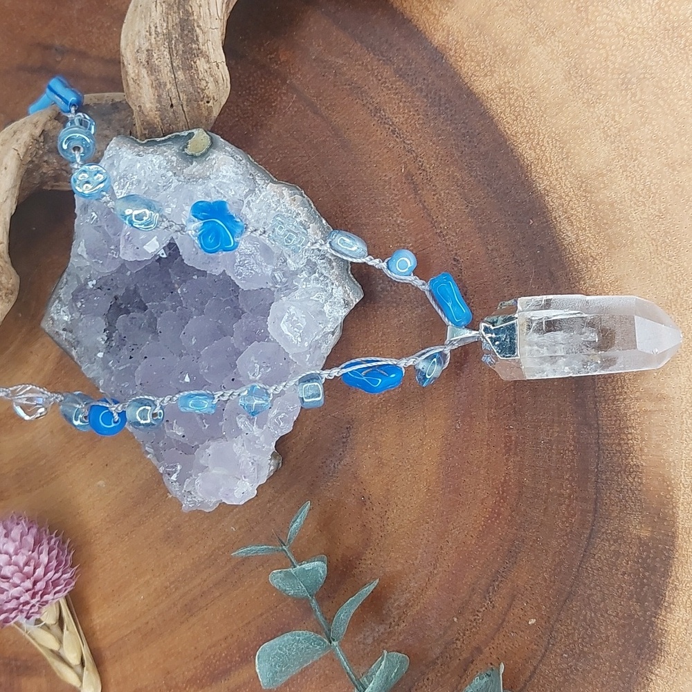 Handcrafted Quartz Crystal Necklace by Rust Belt Raised - Picture 14 of 16